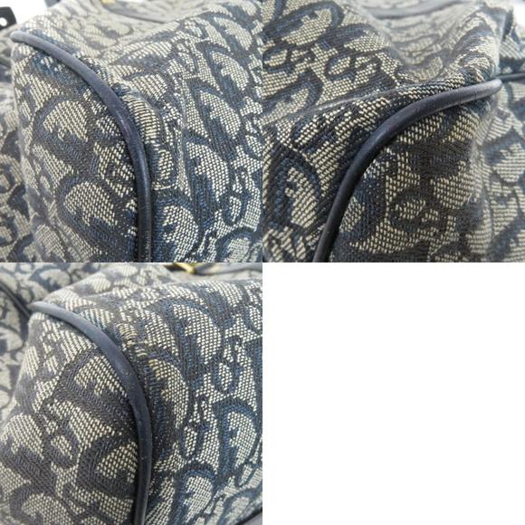 Christian Dior Trotter Pattern Boston Bag Canvas Navy - Picture 9 of 9